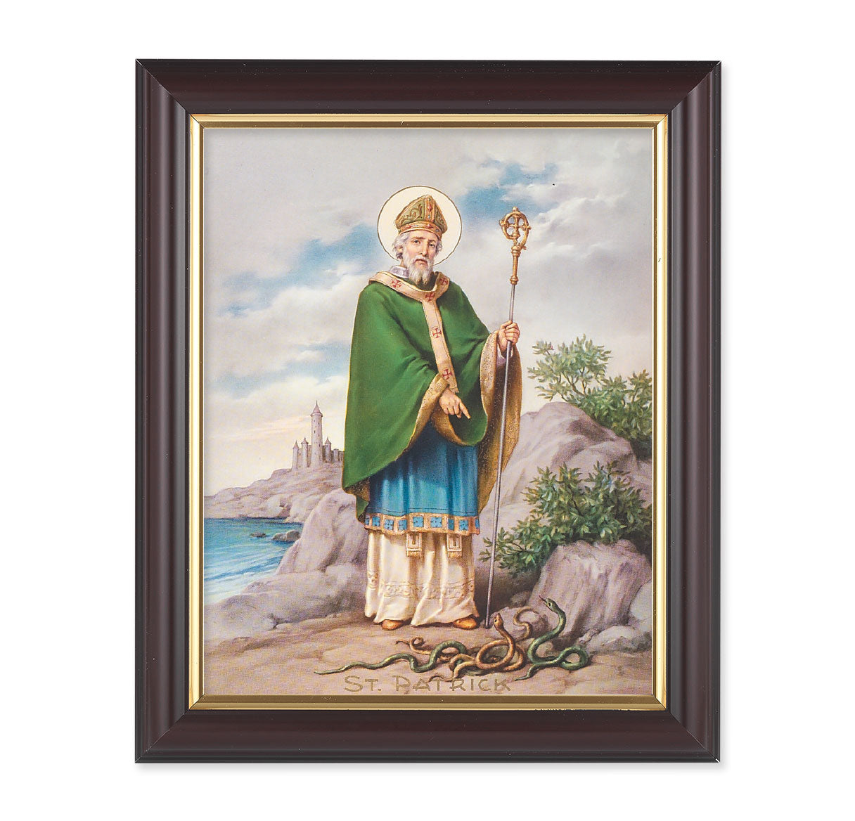 St. Patrick Walnut Framed Art