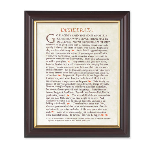 Desiderata Walnut Framed Art