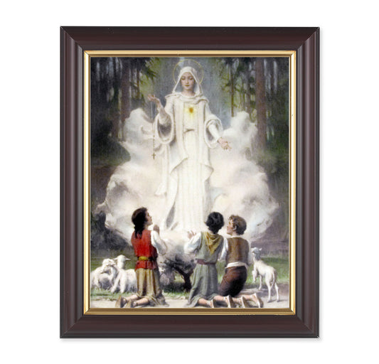 Our Lady of Fatima Walnut Framed Art