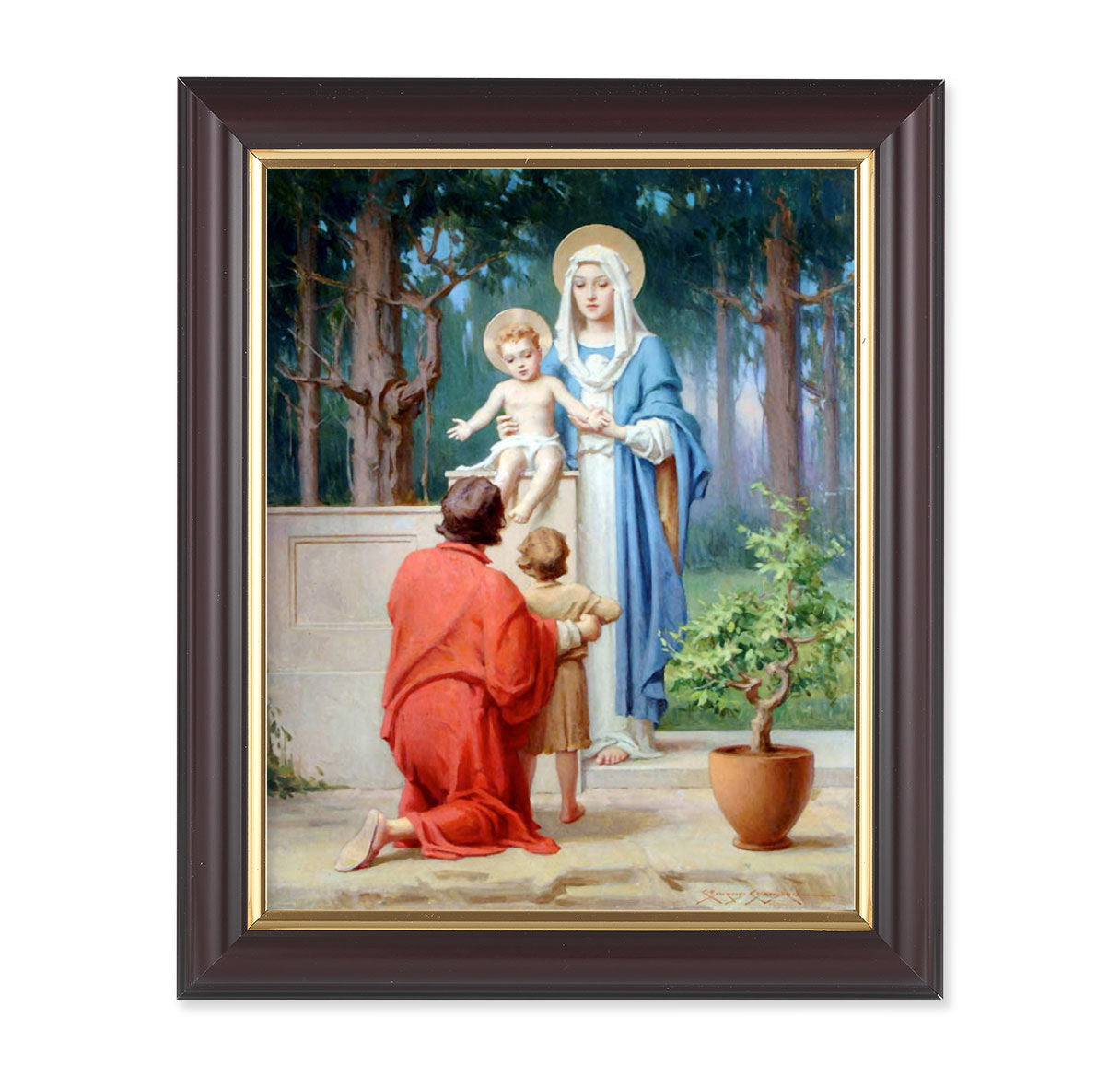 Holy Family with St. John the Baptist Walnut Framed Art
