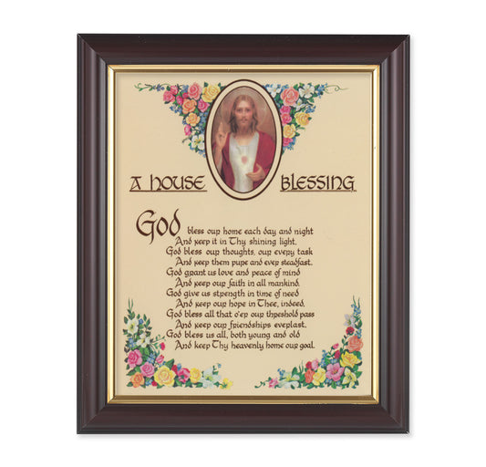 A House Blessing Walnut Framed Art