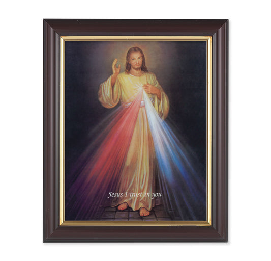 Divine Mercy Walnut Framed Art