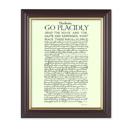 Go Placidly Walnut Framed Art