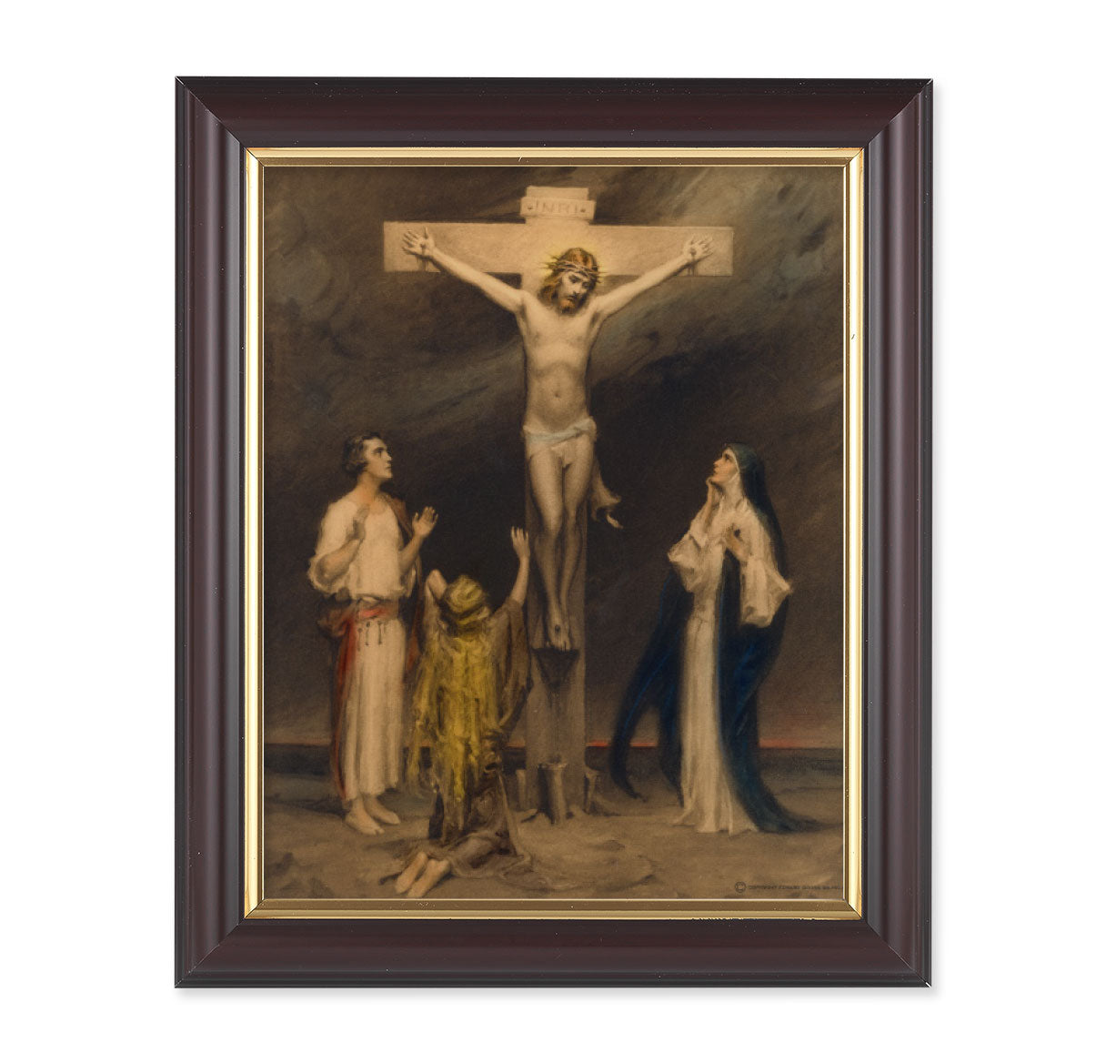 Crucifixion of the Christ Walnut Framed Art