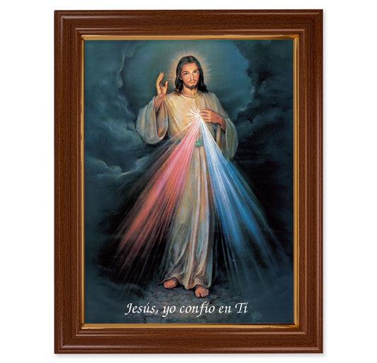 Divine Mercy (Spanish) Walnut Finish Framed Art