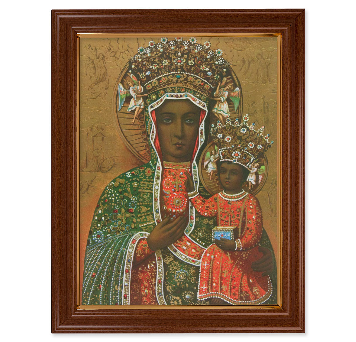 Our Lady of Czestochowa Walnut Finish Framed Art