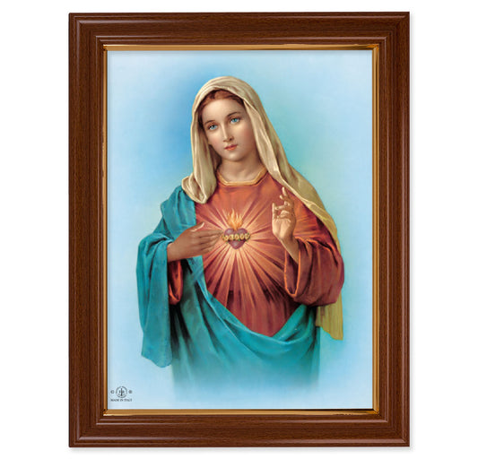 Immaculate Heart of Mary Walnut Finish Framed Art