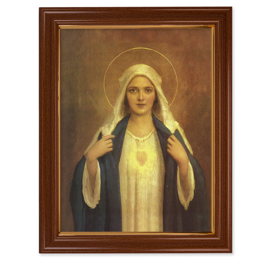 Immaculate Heart of Mary Walnut Finish Framed Art