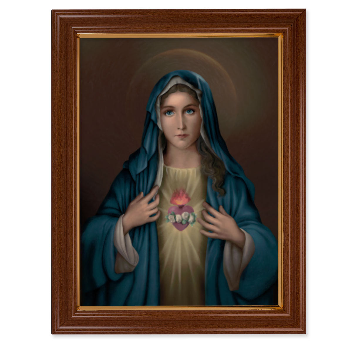 Immaculate Heart of Mary Walnut Finish Framed Art