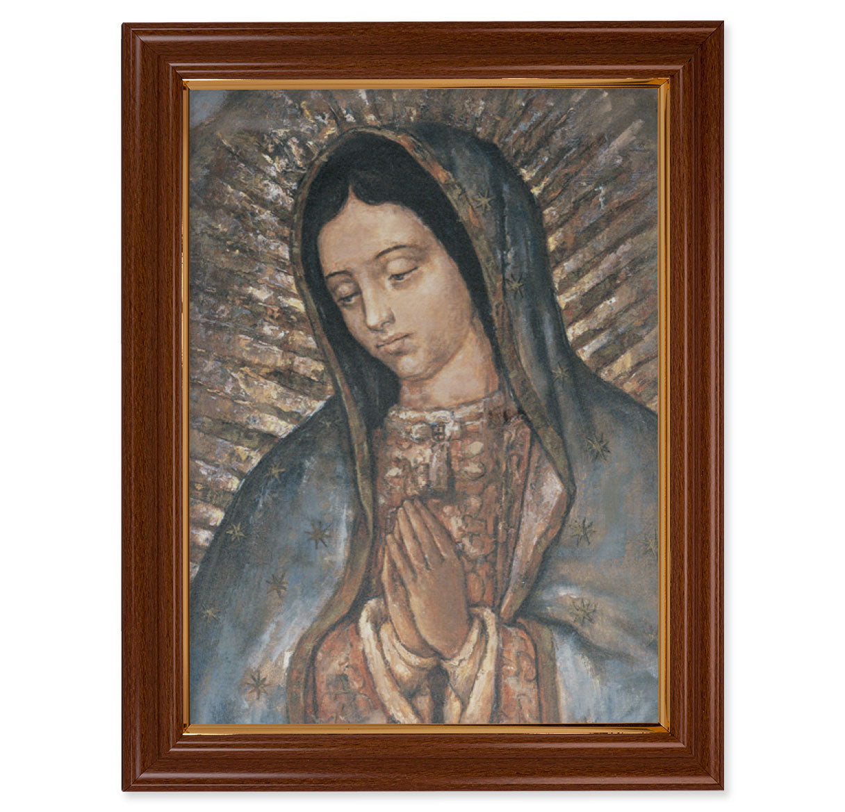 Our Lady of Guadalupe Walnut Finish Framed Canvas Art