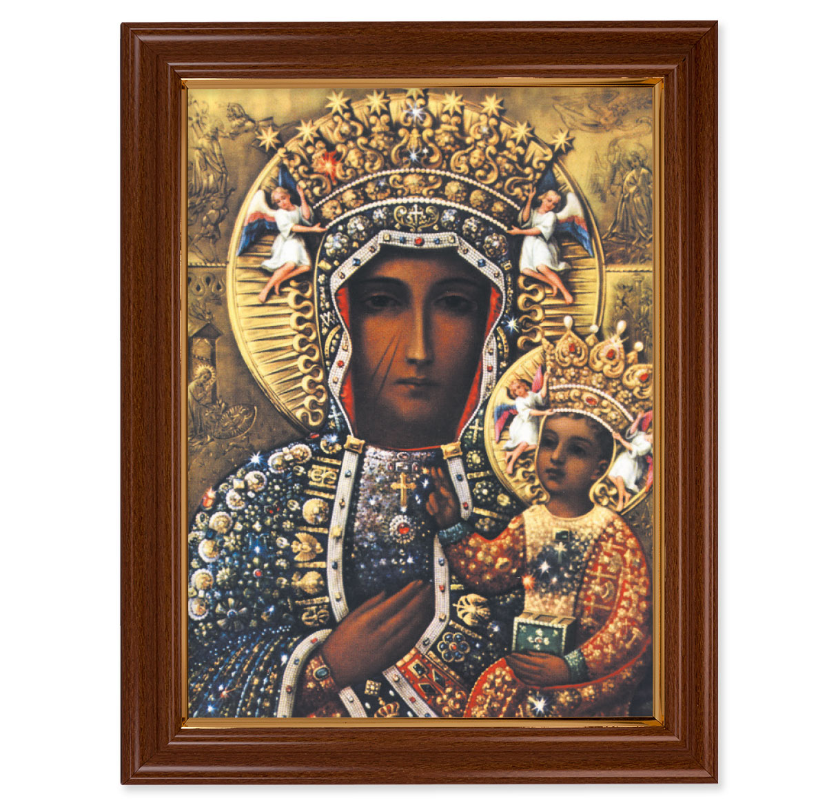 Our Lady of Czestochowa Walnut Finish Framed Art