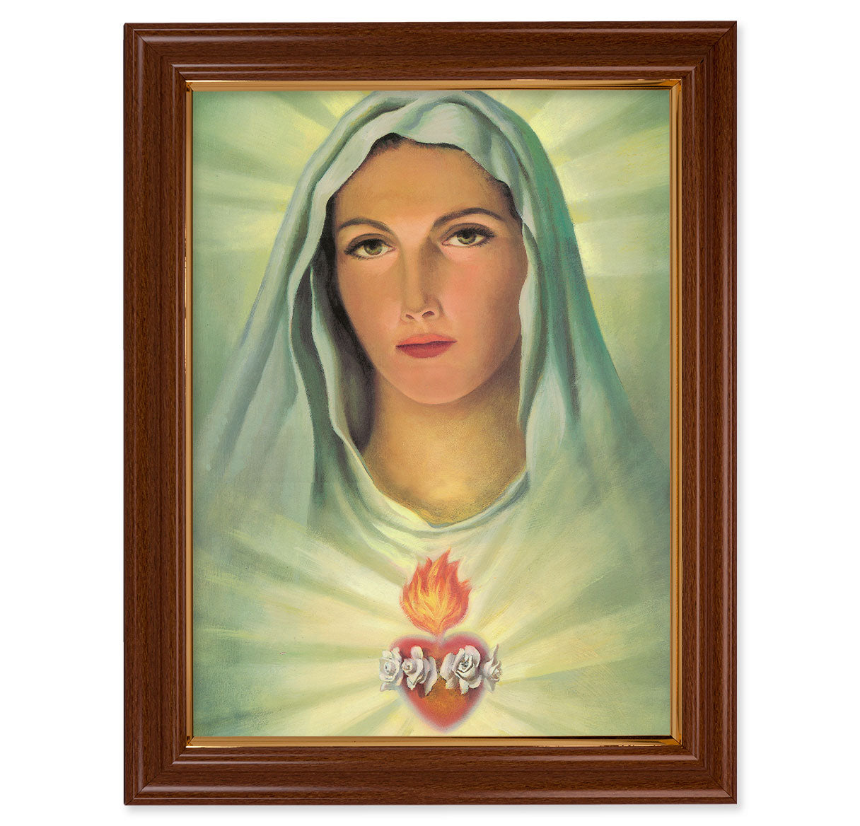 Immaculate Heart of Mary Walnut Finish Framed Art