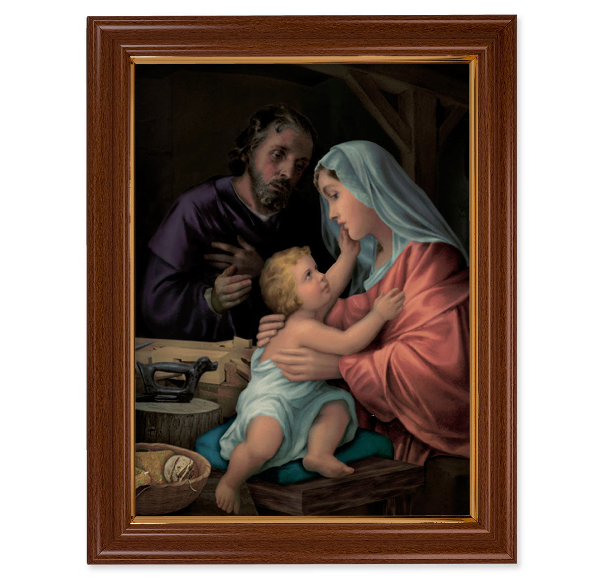 Holy Family Walnut Finish Framed Art