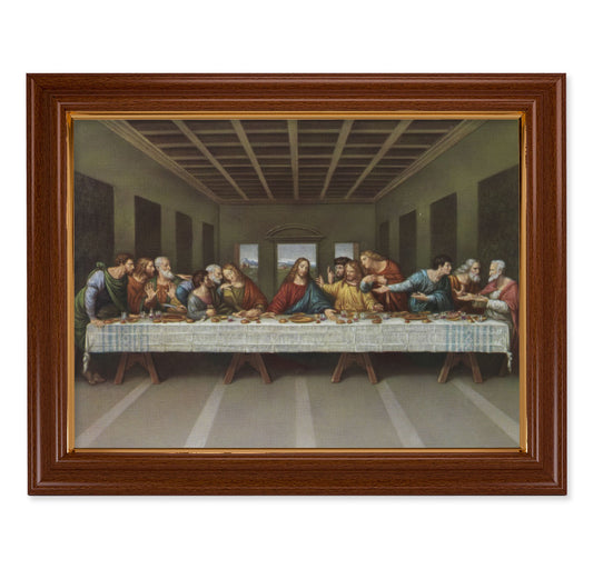 Last Supper Walnut Finish Framed Art