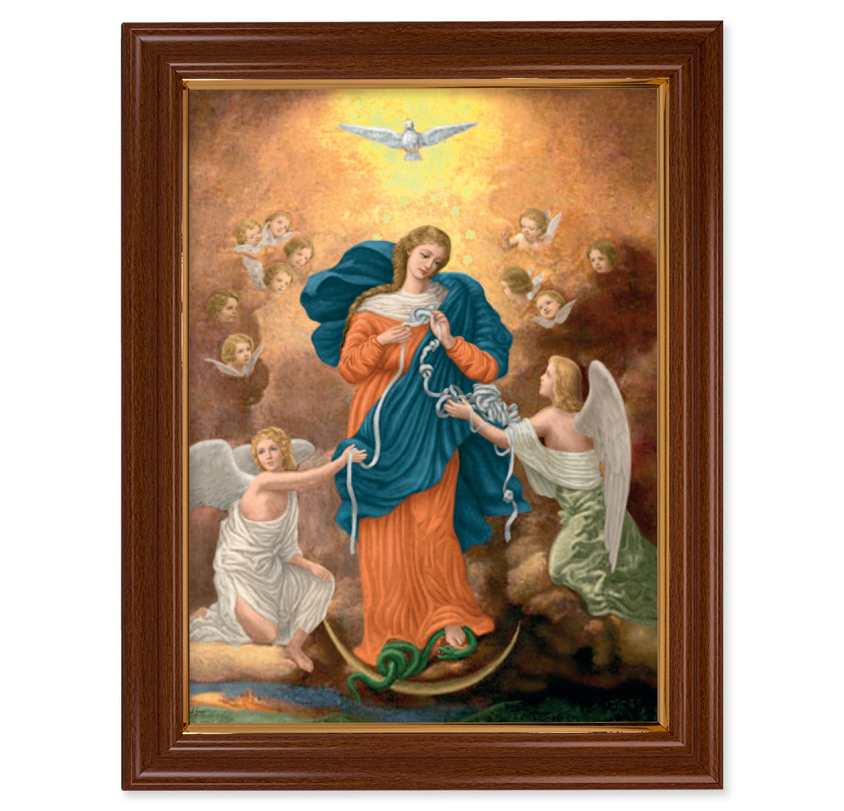 Our Lady Untier of Knots Walnut Finish Framed Art