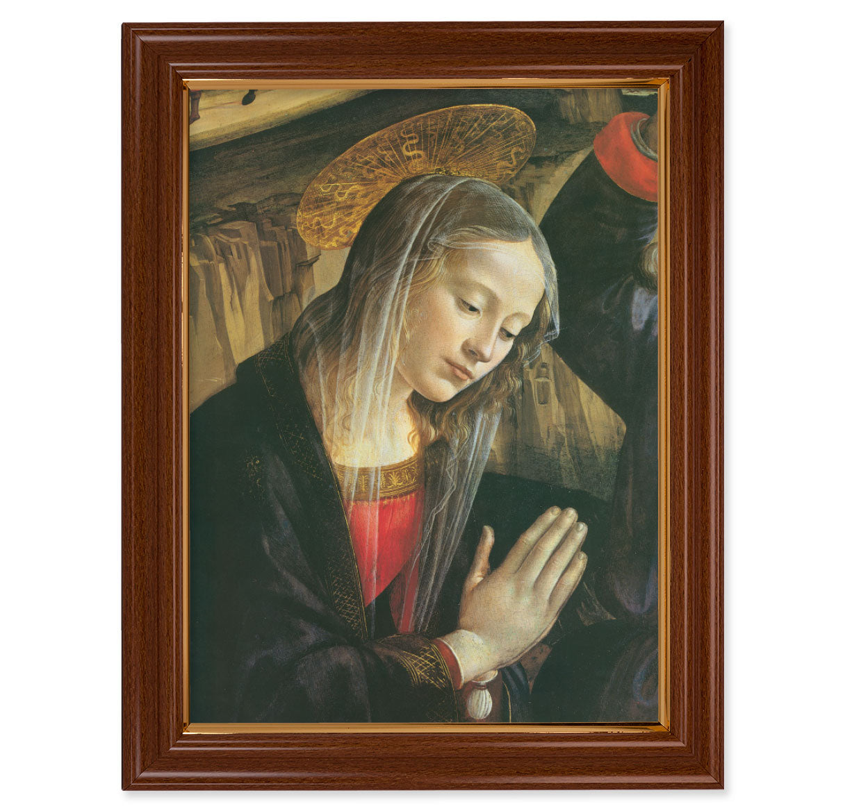 Praying Madonna Walnut Finish Framed Art
