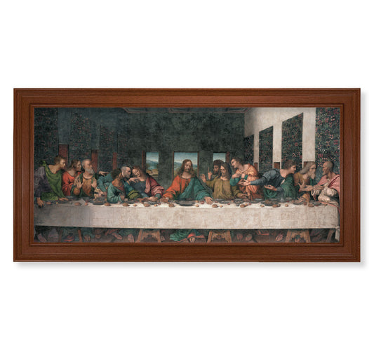Last Supper Walnut Finish Framed Art