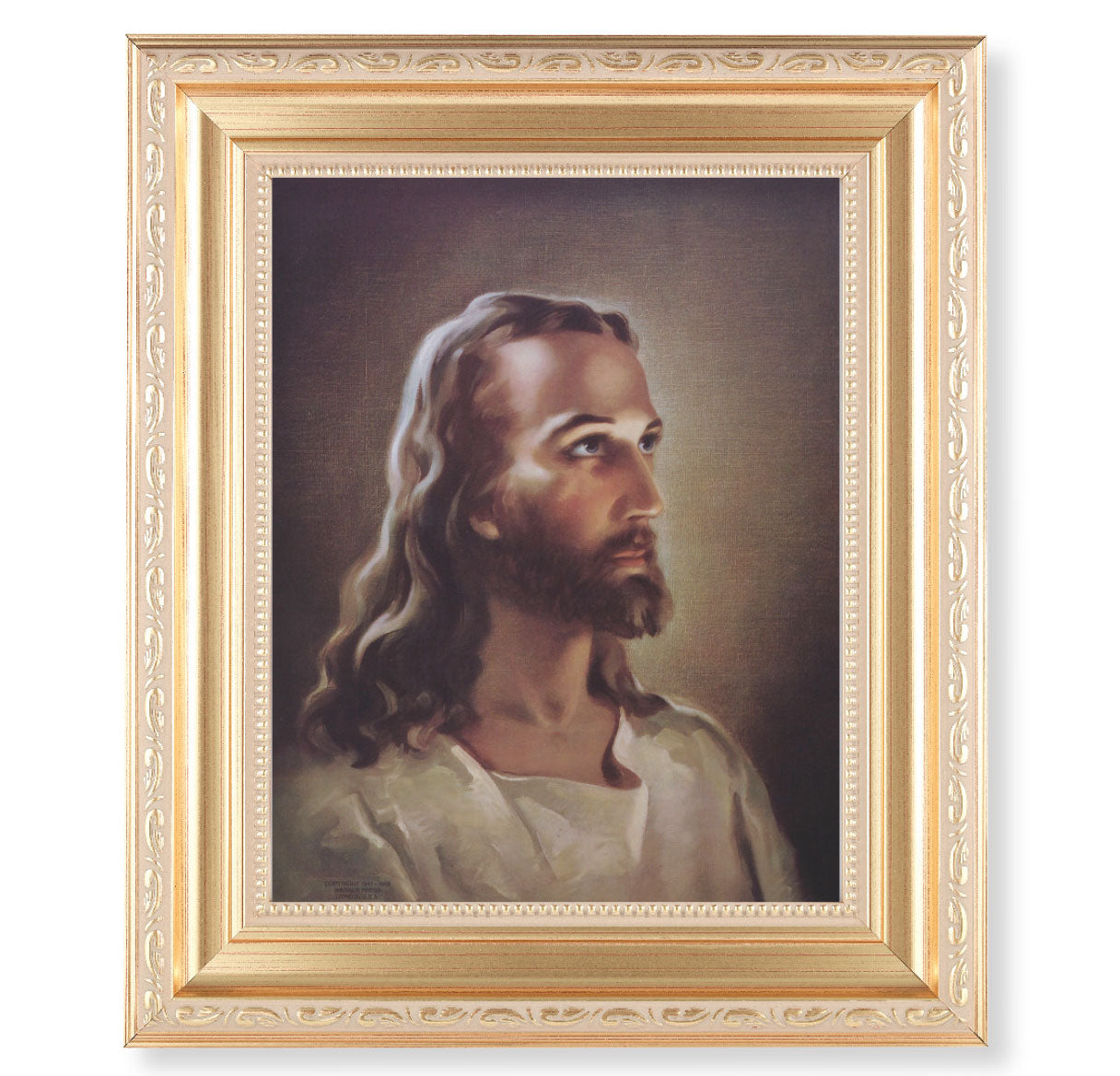 Head of Christ Gold Framed Art