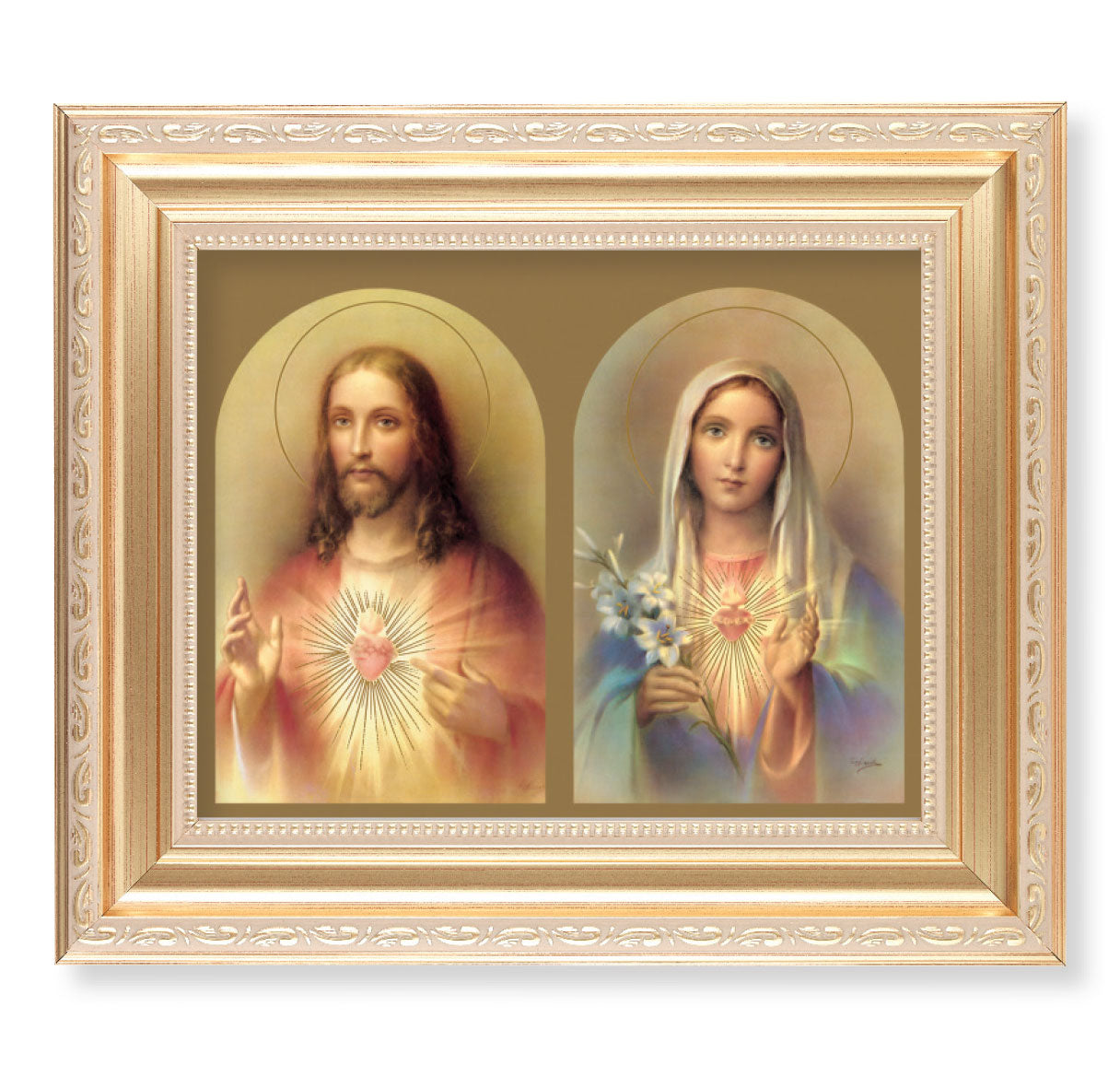 The Sacred Hearts Gold Framed Art