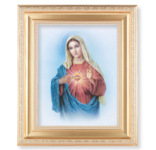 Immaculate Heart of Mary Gold Framed Art