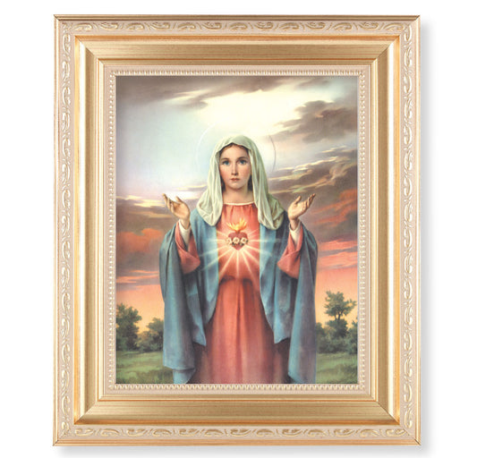 Immaculate Heart of Mary Gold Framed Art