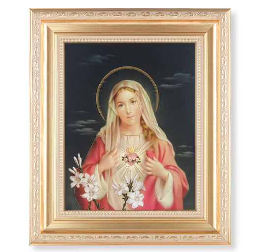 Immaculate Heart of Mary Gold Framed Art