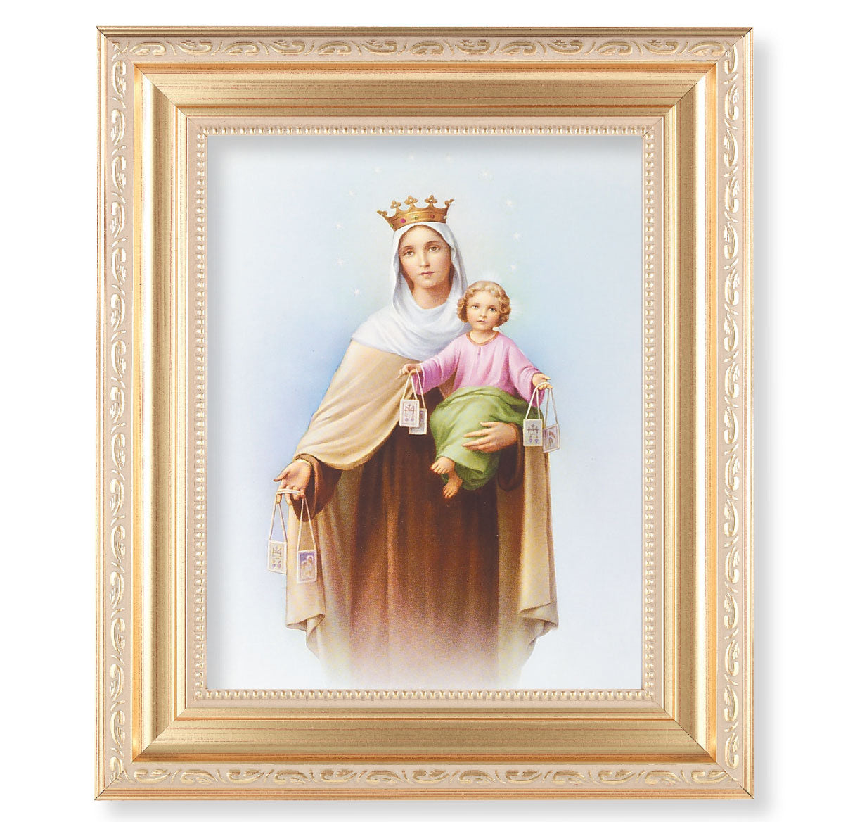 Our Lady of Mount Carmel Gold Framed Art