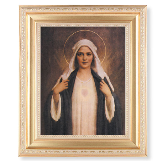 Immaculate Heart of Mary Gold Framed Art