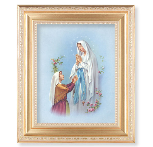 Our Lady of Lourdes Gold Framed Art