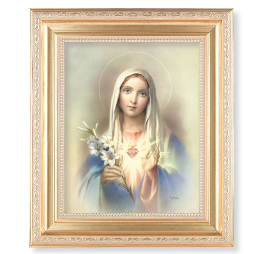 Immaculate Heart of Mary Gold Framed Art