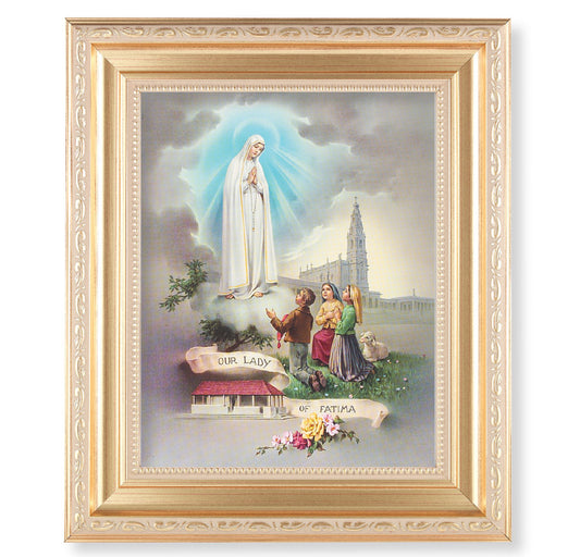 Our Lady of Fatima Gold Framed Art