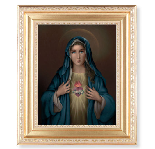 Immaculate Heart of Mary Gold Framed Art