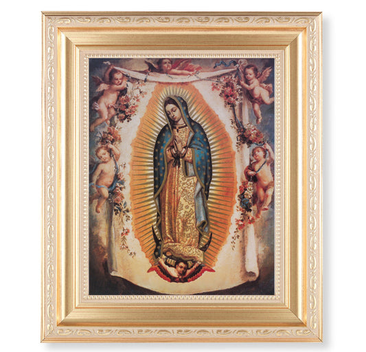 Our Lady of Guadalupe with Angels Gold Framed Art