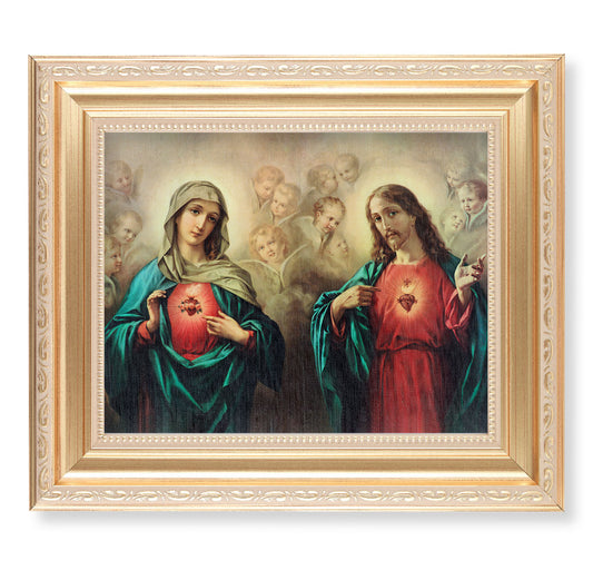 The Sacred Hearts Gold Framed Art