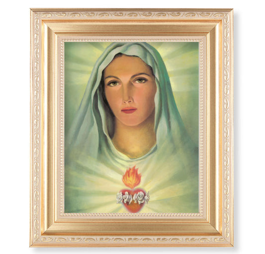 Immaculate Heart of Mary Gold Framed Art