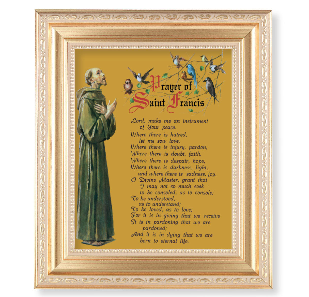Prayer of St. Francis Gold Framed Art