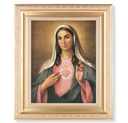 Immaculate Heart of Mary Gold Framed Art