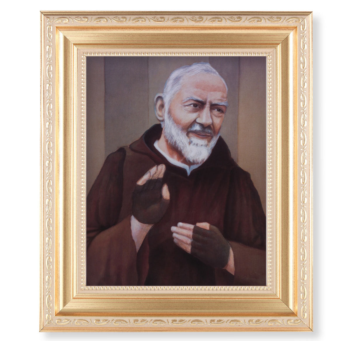 St. Pio Gold Framed Art