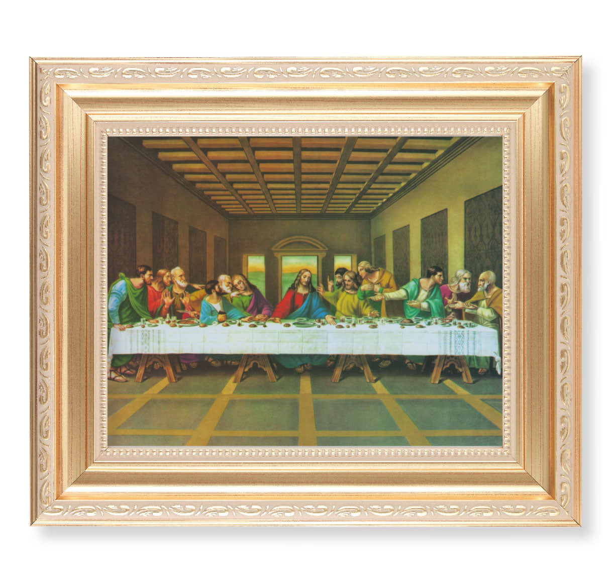 Last Supper Blessing Gold Framed Art