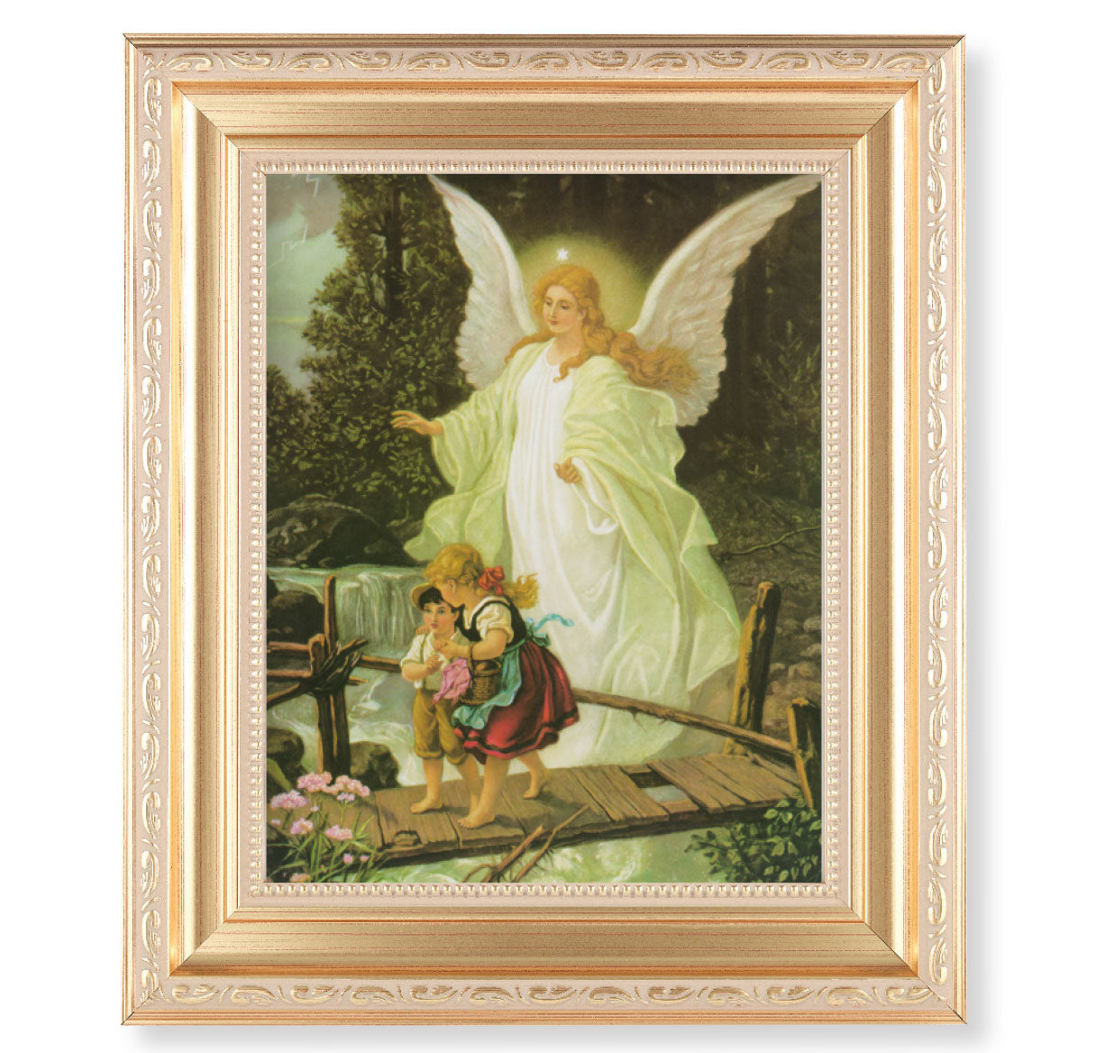 Guardian Angel Gold Framed Art