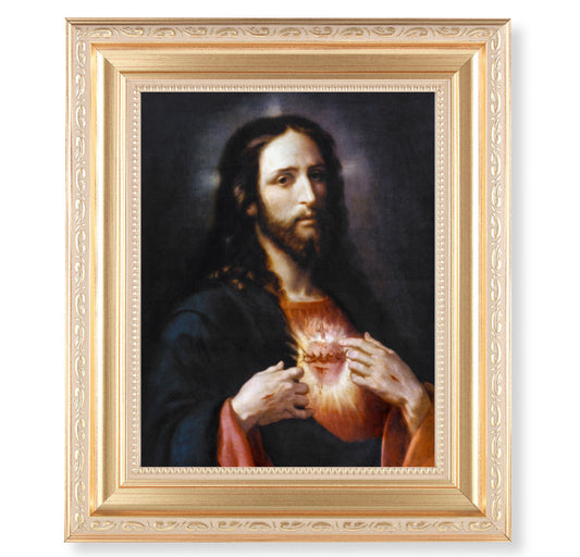 Sacred Heart of Jesus Gold Framed Art