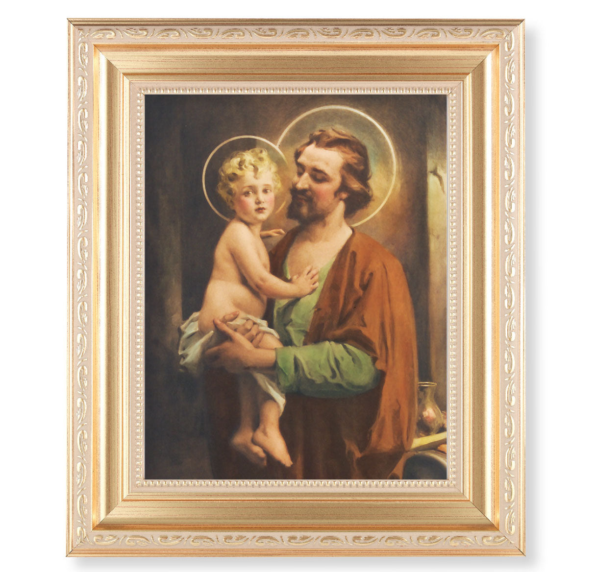 St. Joseph with Jesus Gold Framed Art