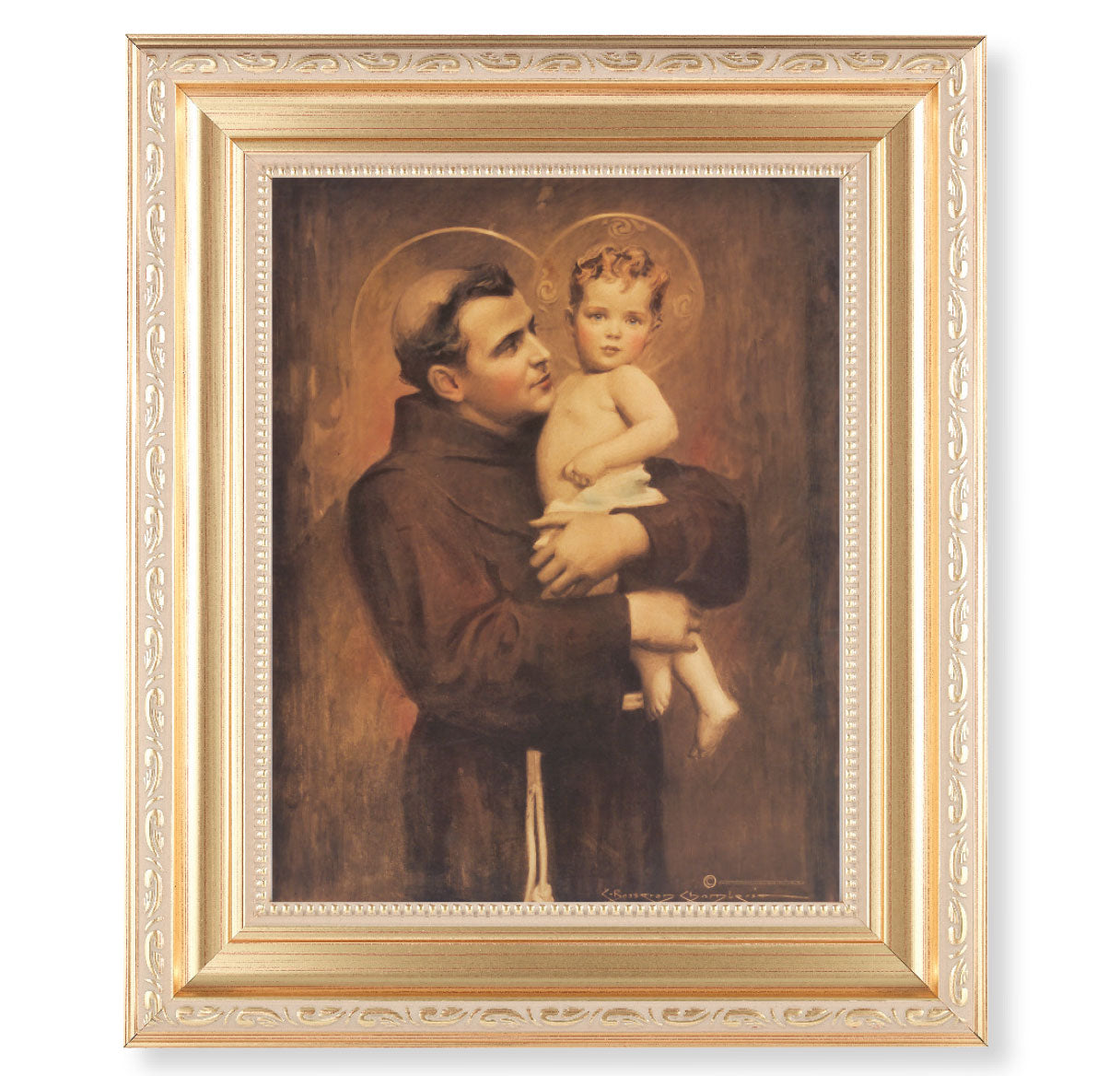 St. Anthony with Jesus Gold Framed Art