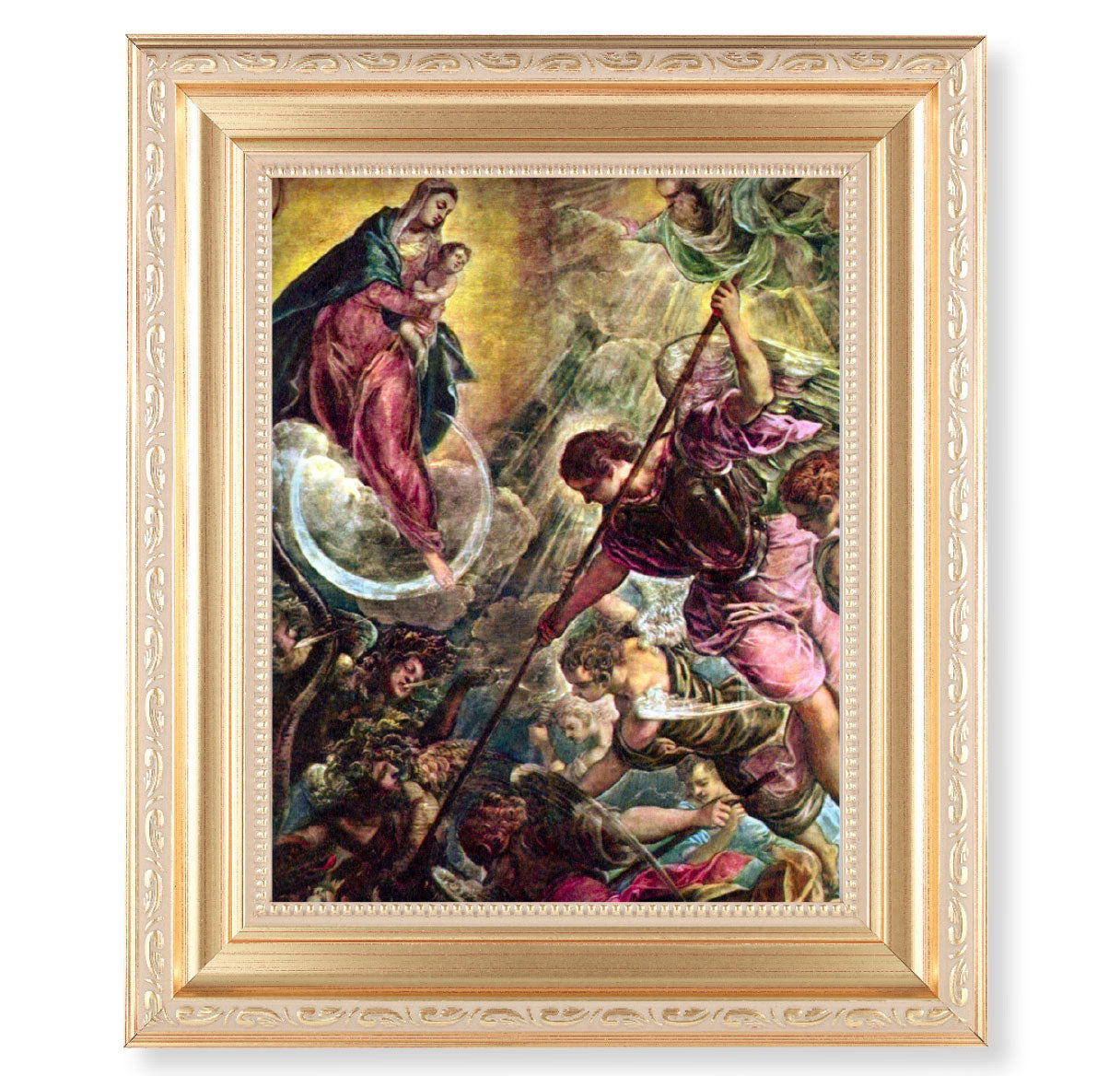 Battle of Archangel St. Michael Gold Framed Art