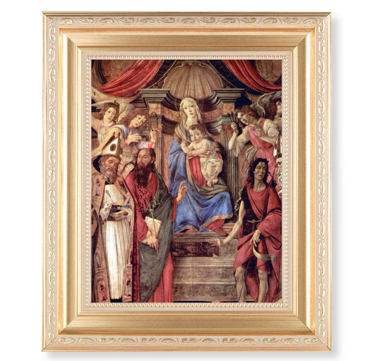 Madonna Throne of Angels and Saints Gold Framed Art