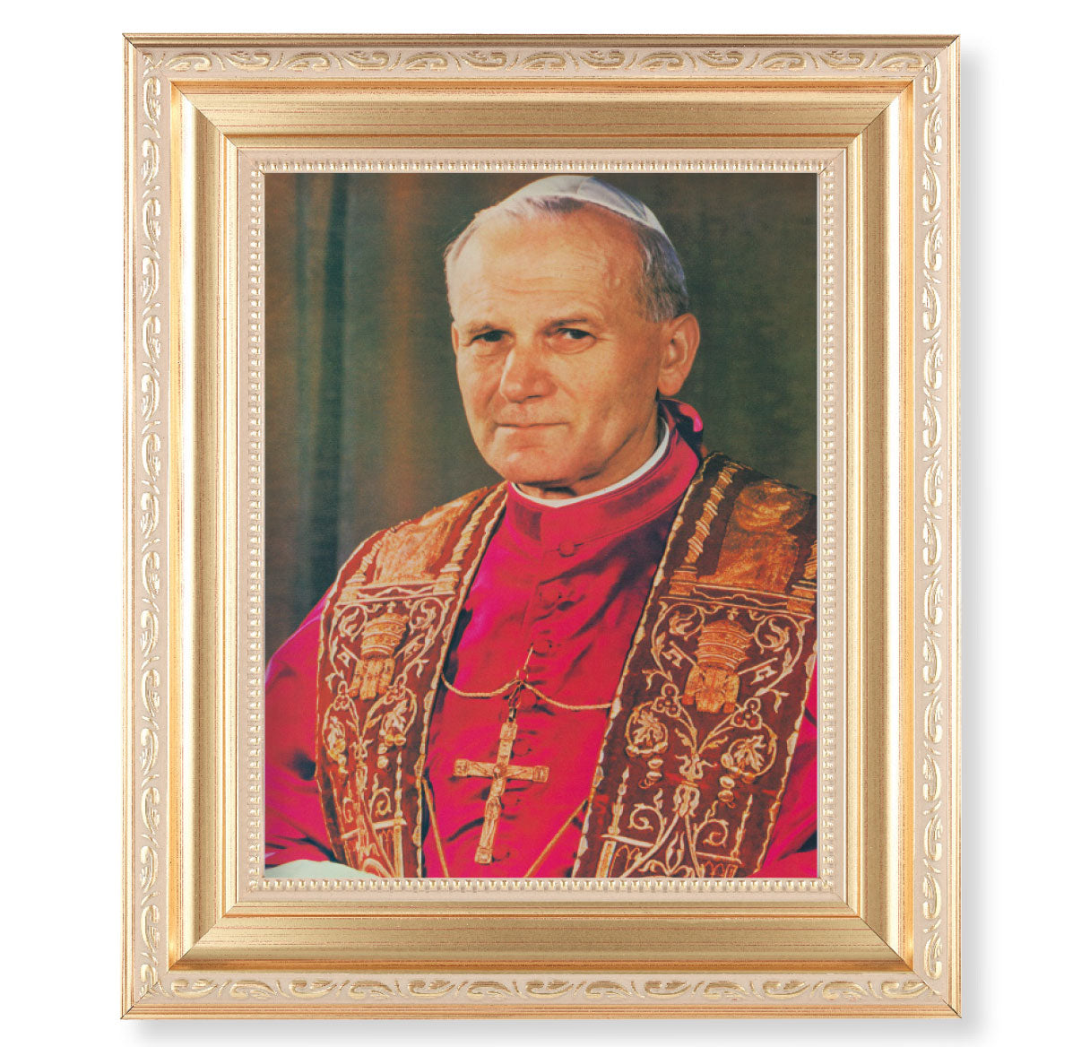 Pope John Paul II Gold Framed Art
