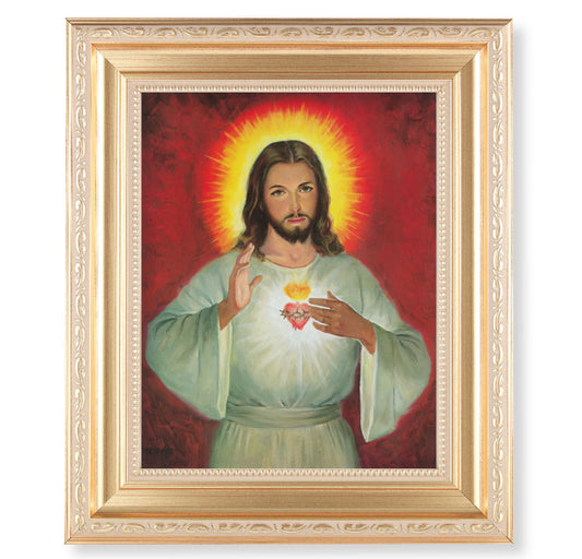 Sacred Heart of Jesus Gold Framed Art