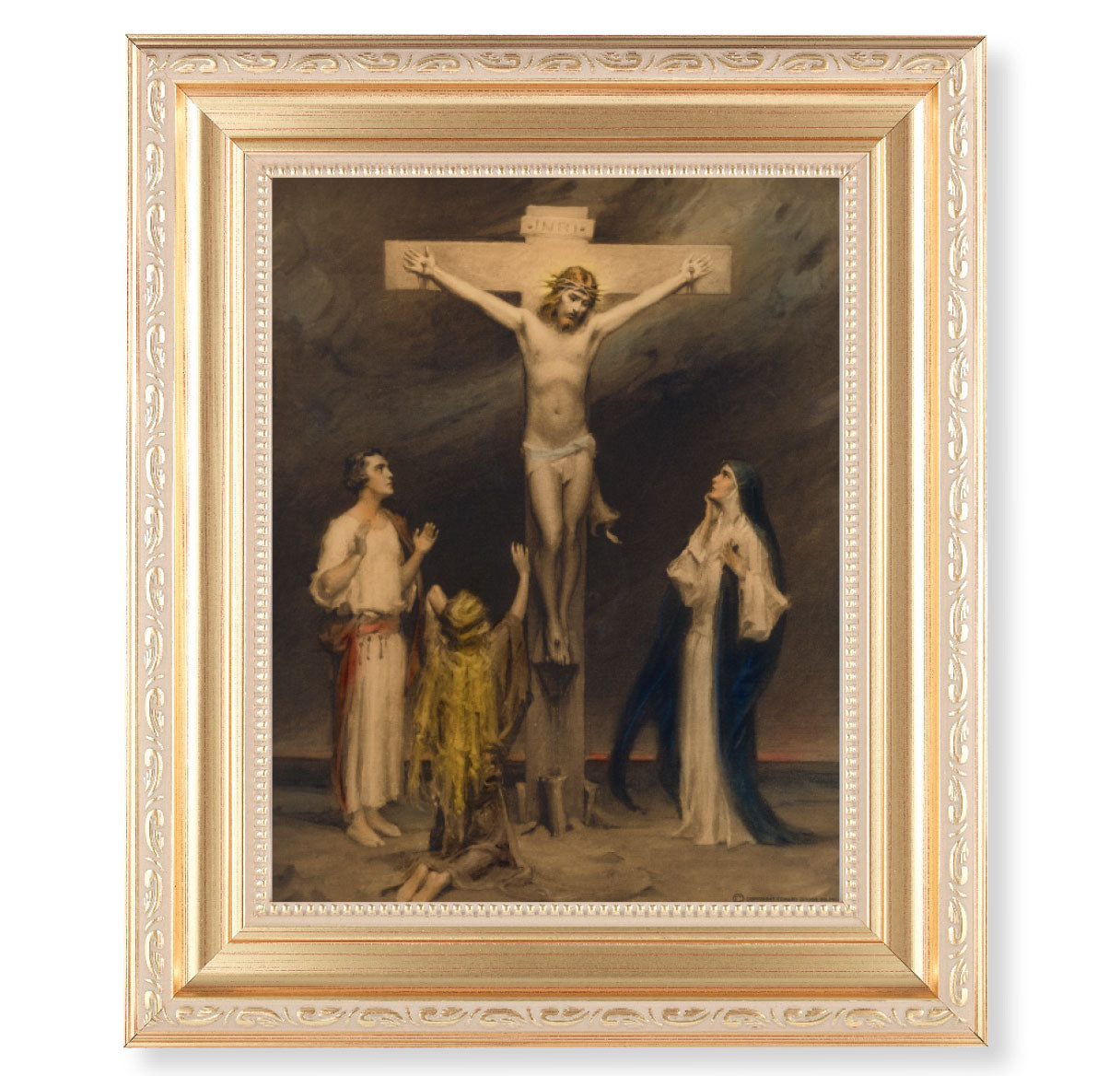 Crucifixion of the Christ Gold Framed Art