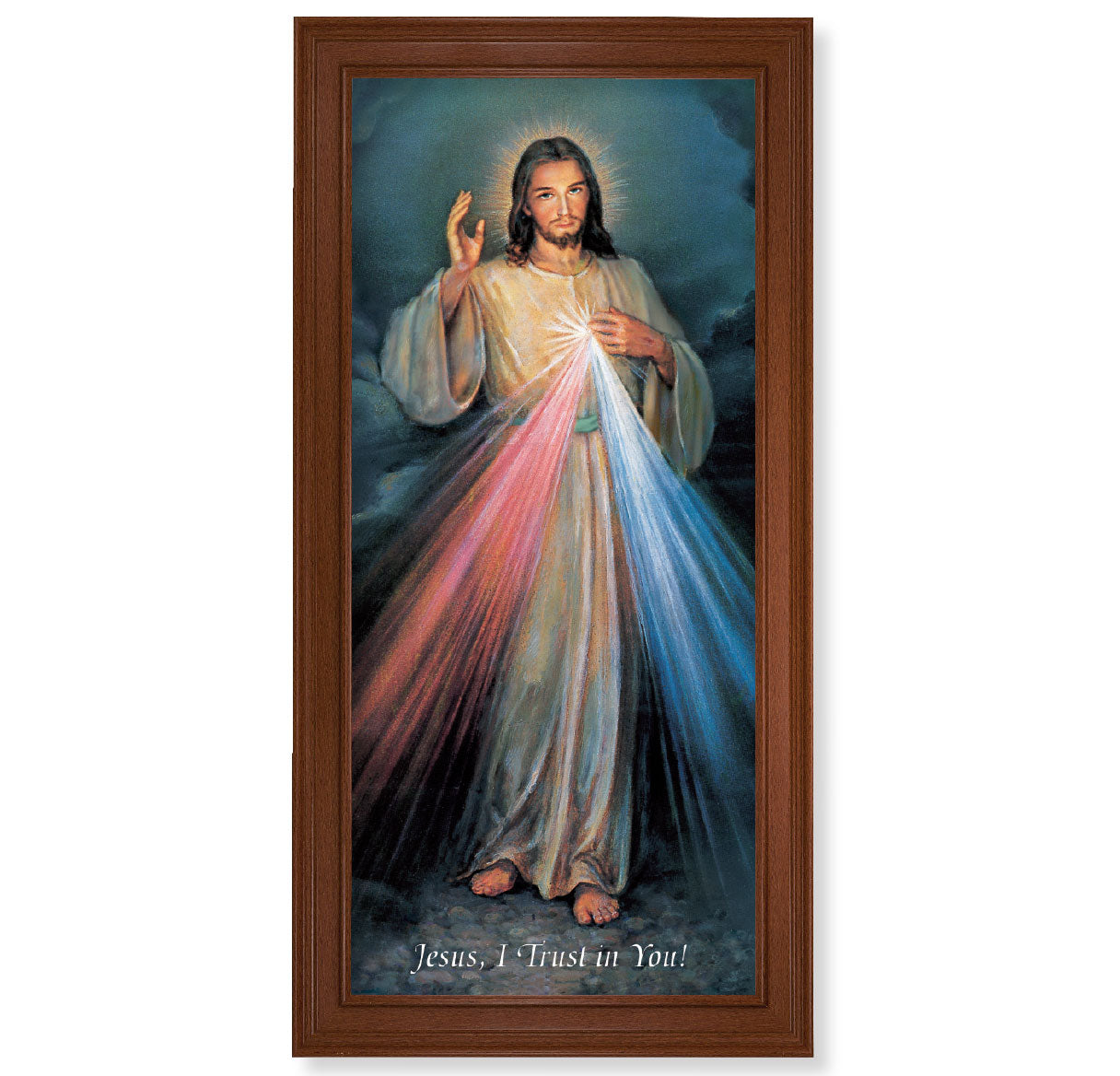 Divine Mercy Walnut Finish Framed Art