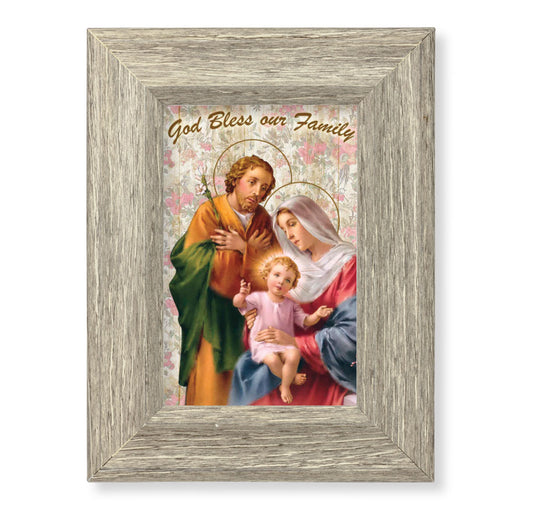 Home Family Blessing Gray Framed Art